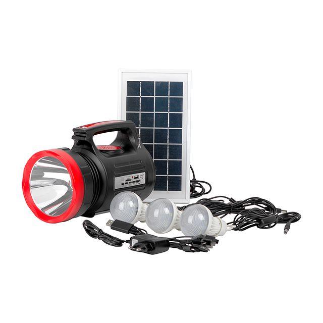 Фонарь аккумуляторный INTERTOOL LB-0104, 1 LED 5 W + 22 SMD, 6000 мАч, PowerBank, солнечная панель, радио, MP3