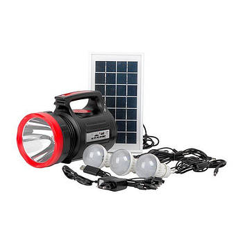 Фонарь аккумуляторный INTERTOOL LB-0104, 1 LED 5 W + 22 SMD, 6000 мАч, PowerBank, солнечная панель, радио, MP3