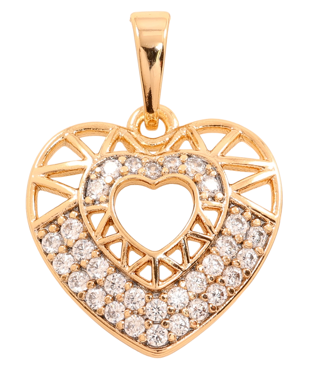 Кулон Xuping Позолота 18K "Різьблене серце з цирконієм" для ланцюжка до 5мм