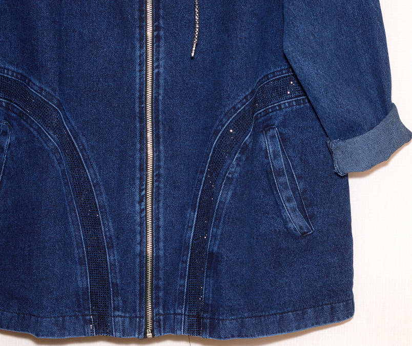 Джинсовий кардиган великого розміру батал Туреччина 54, фото 2