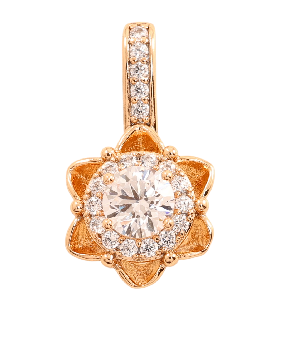 Кулон Xuping Позолота 18K "Квіточка з цирконієм" для ланцюжка до 3мм