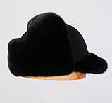 Норкова чоловіча шапка Вушанка з козирком Замша, фото 8