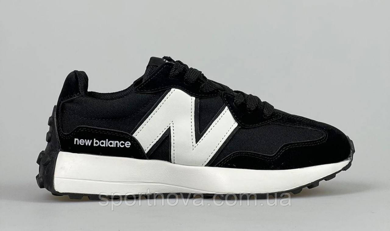 Чоловічі кросівки New Balance замшеві демісезонні чорні з білим р. 41-46, фото 1