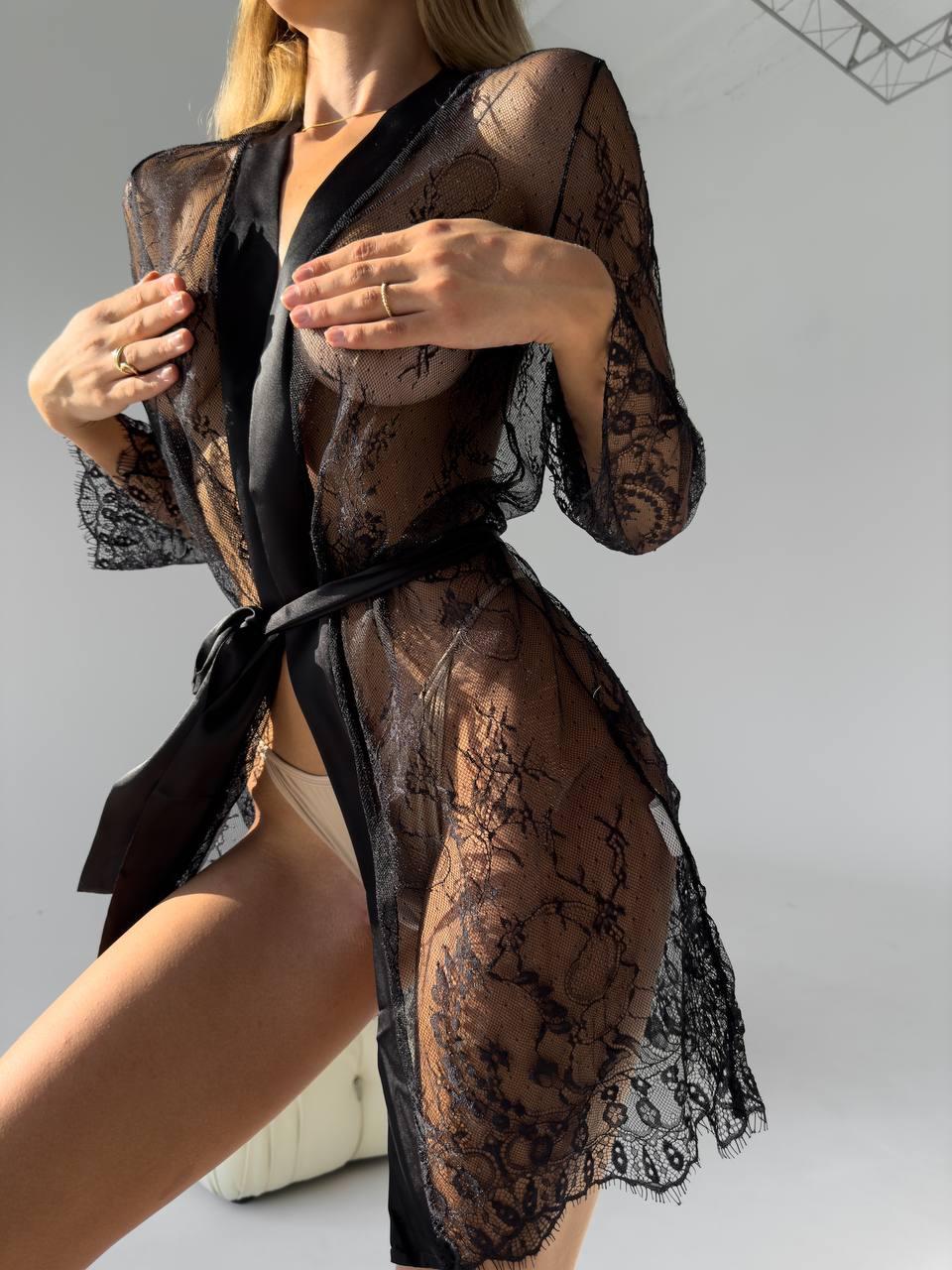 Мереживний халат. Одяг для дому. Сексуальні халати., фото 1