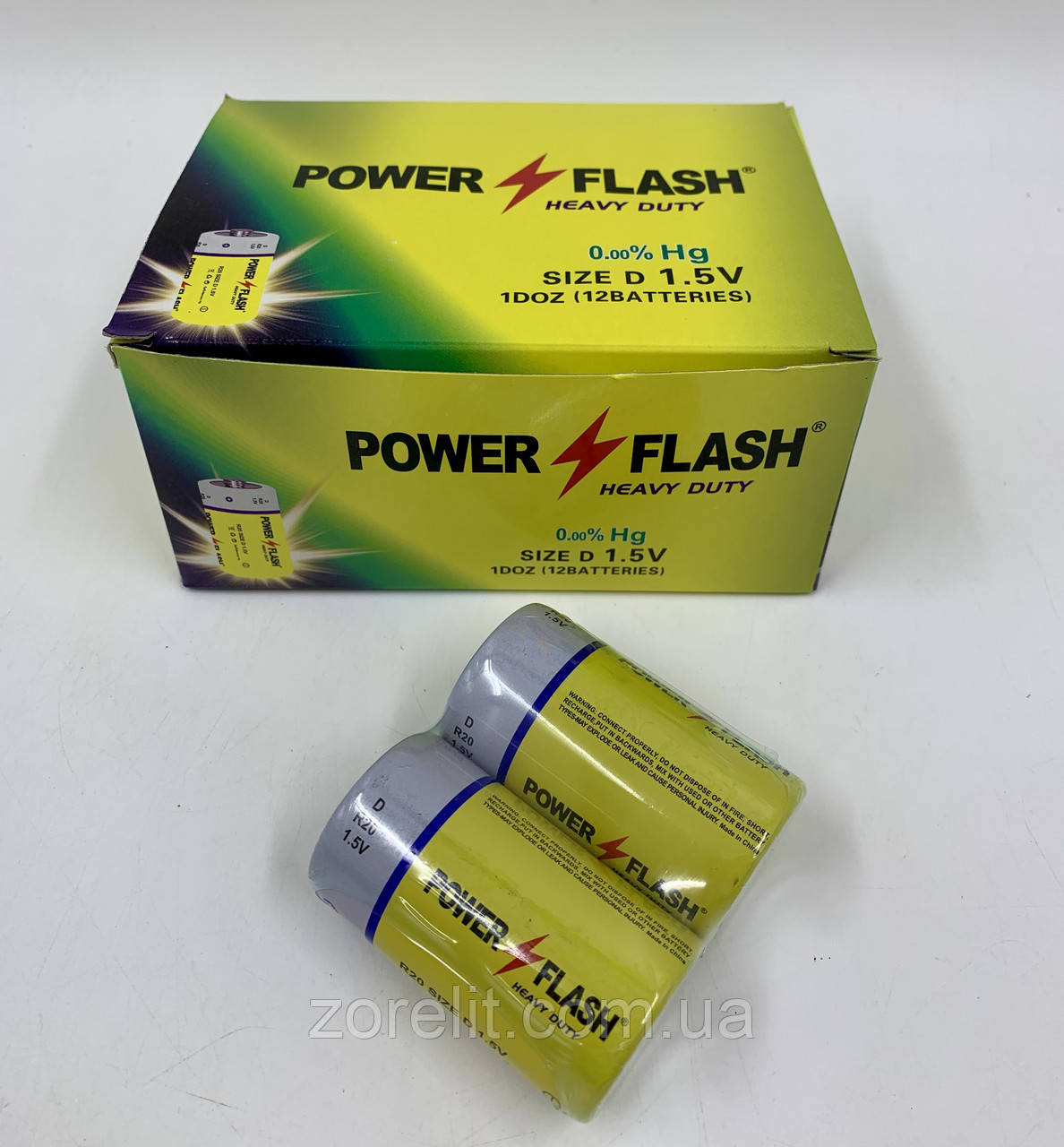 Батарейка Power Flash R20 (2 бат. в блістері) ціна за 1 блістер