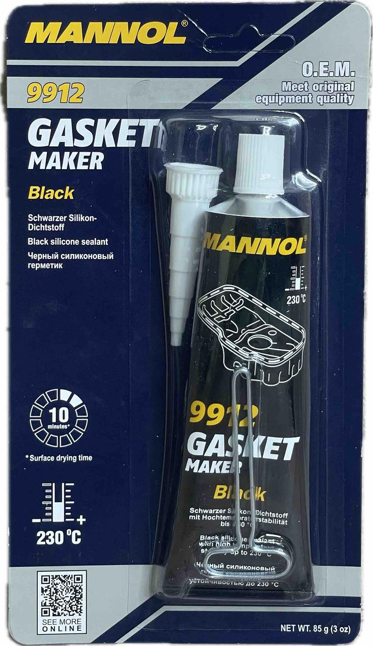Чорний силіконовий герметик Mannol 9912 Gasket Maker Black 85g