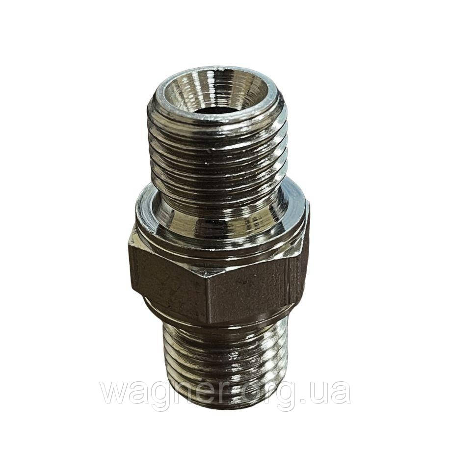 Штуцер (фітінг) 1/4" на 1/4" для з'єднання шлангів високого тиску