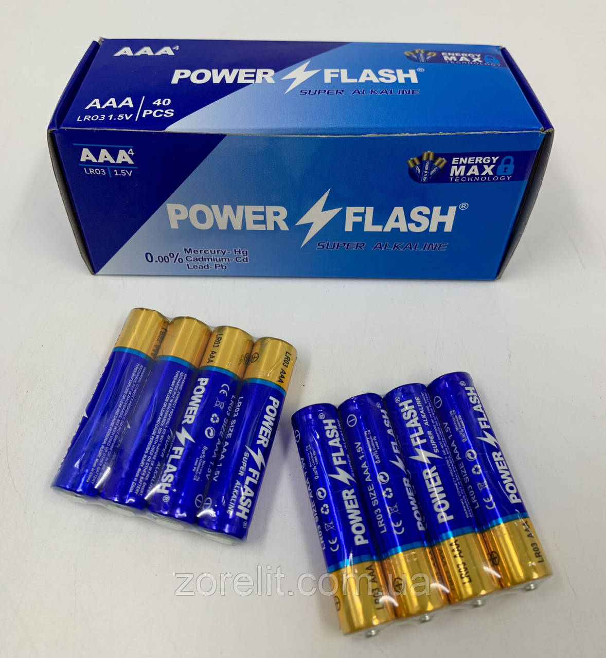 Батарейка Power Flash ААA LR03 лужна (4 бат. в шрінку) ціна за 1 шрінк