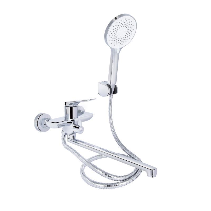 Смеситель для ванны Qtap Vlasta New с длинным поворотным изливом (c душевым гарнитуром) QTVLA260CRM45644 Chrome, фото 1