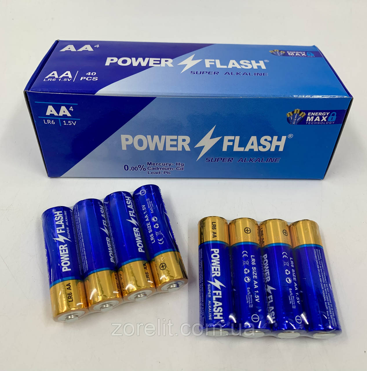 Батарейка Power Flash АА LR6 лужна (4 бат. в шрінку) ціна за 1 шрінк