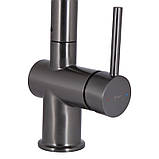 Змішувач для кухні Qtap Rozcesti з висувним виливом з підключенням для питної води QTROZ367GMB45942 Gunmetal Black PVD, фото 4