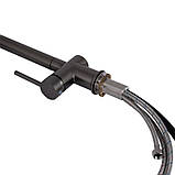 Змішувач для кухні Qtap Rozcesti з висувним виливом з підключенням для питної води QTROZ367GMB45942 Gunmetal Black PVD, фото 7