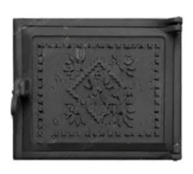 Дверка топочна "Вишиванка" ВД-ЯП 280х230 мм фарбована