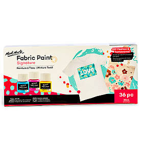 Фарби акрилові для малювання на тканині Mont Marte Fabric Paint Set Signature 36pc x 20ml