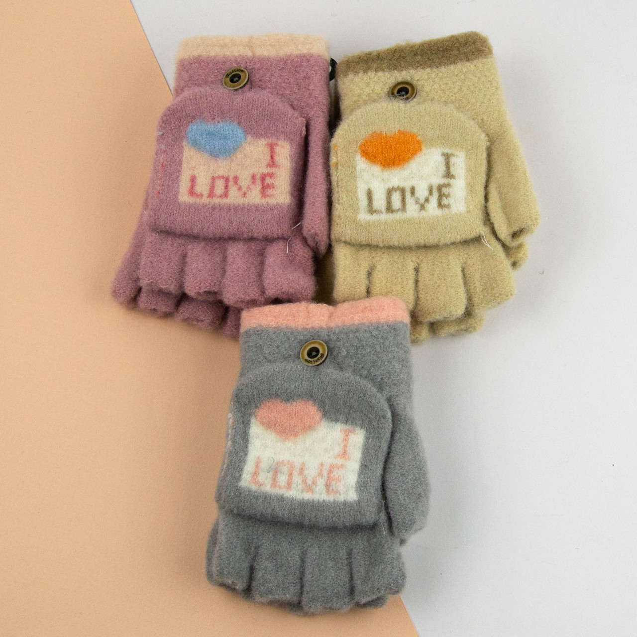 Оптом дитячі рукавички (мітенки) на 7-8-9-10 років зимові (арт. 24-25-107)