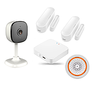 Комплект сигналізації "захист від проникнення в будинок" 1DAL | Розумна камера + Датчик відчинення (2шт) + Сирена + Хаб | Tuya, фото 2