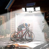 Вуличний потрійний ліхтар із сонячною панеллю JB2188 Solar 136 SMD LED прожектор з датчиком руху та пультом ДУ, фото 10