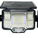 Вуличний потрійний ліхтар із сонячною панеллю JB2188 Solar 136 SMD LED прожектор з датчиком руху та пультом ДУ, фото 8