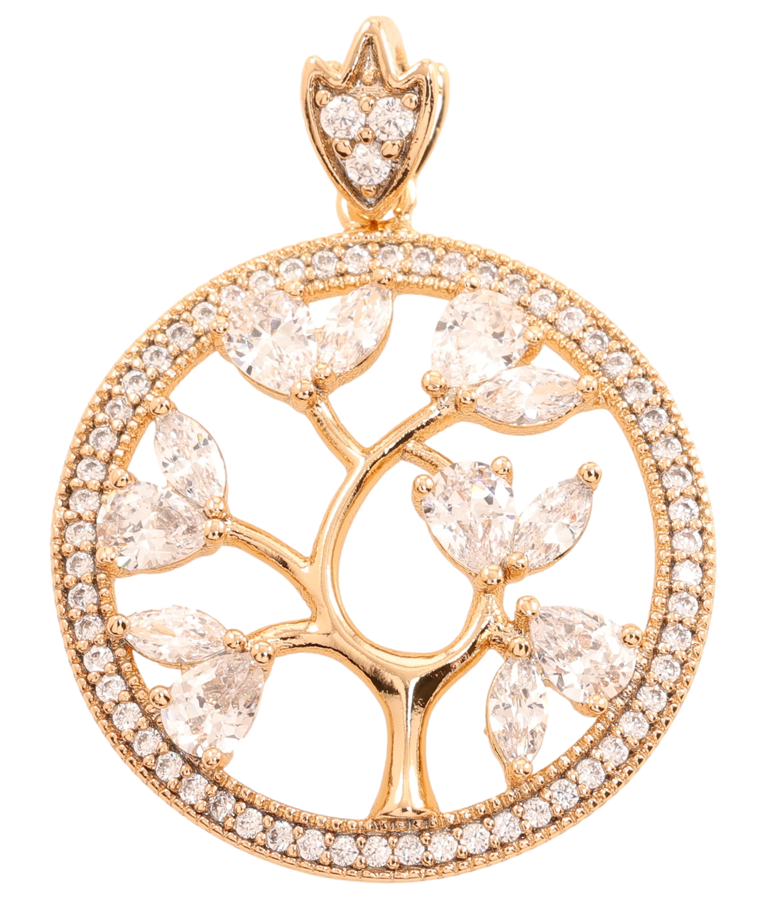 Кулон Xuping Позолота 18K "Кришталеве дерево в колечку з цирконію" для ланцюжка до 3мм