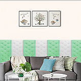 Самоклеюча Амортизуюча Потовщена 3Д панель Узголів'я «Сіра Подушка» 30*60 см. Товщина 10 мм. (приліжкова), фото 7