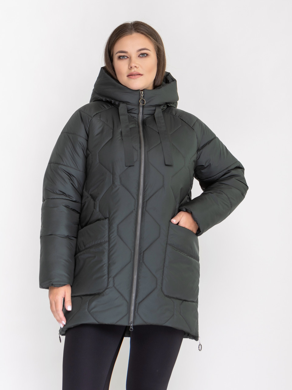 Жіночі зимові куртки великих розмірів 52-62 полин, фото 1
