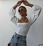 Жіночий топ зі шнурівкою на спині й об'ємними рукавами (р. 42-46) 31043433, фото 2