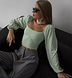 Жіночий кроп із відкритою спиною на зав'язках і рукавами ліхтариками (р.42-46) 31043358, фото 9