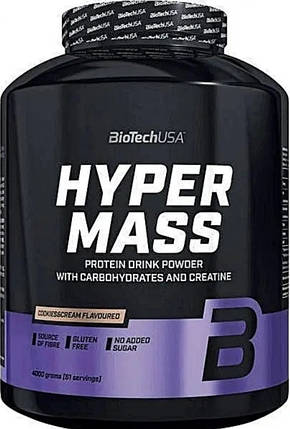 Високобілковий гейнер BioTech Hyper Mass 2,27 кг печиво з кремом, фото 1