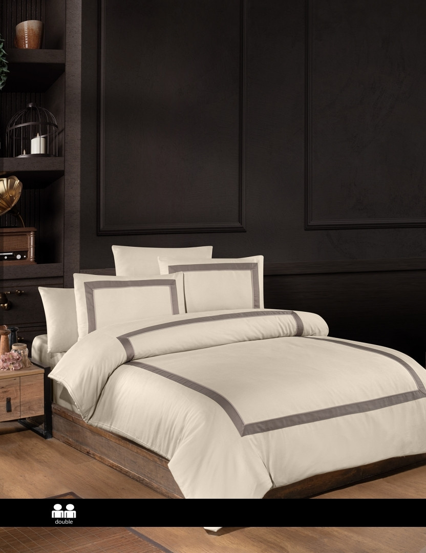 Постільна білизна First Choice Deluxe Satin Belezza Cappuccino сатин Туреччина 200х220см