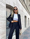 Костюм діловий жіночий ПІДЖАК ТА БРЮКИ ЧОРНИЙ 1613, фото 3