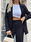 Костюм діловий жіночий ПІДЖАК ТА БРЮКИ ЧОРНИЙ 1613, фото 7