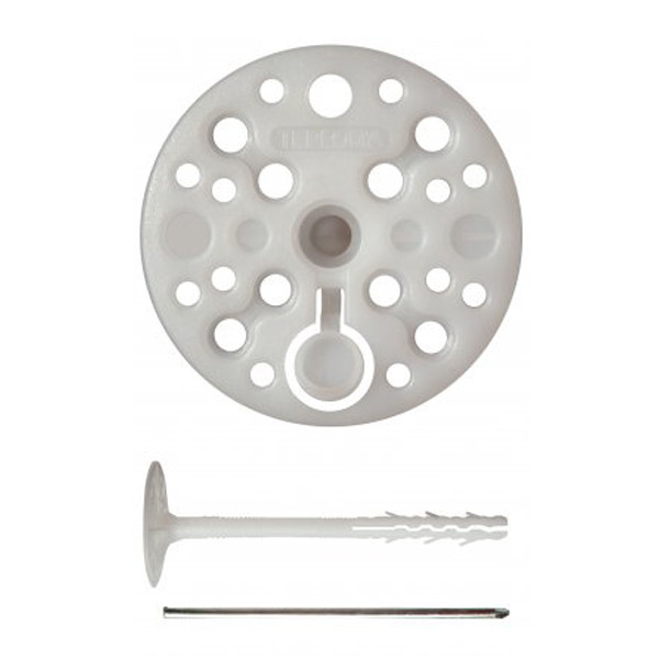 Дюбель для теплоізоляції ТЕПЛОМА 10*180, металевий стрижень і термозаглушка, Стандарт (50 шт./пач.), фото 1