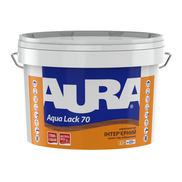 Лак AURA Aqua Lack 70 інтер'єрний акриловий, 2,5 л