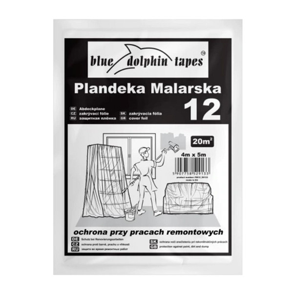 Плівка-брезент Blue Dolphin захисна, надміцна 4 м*5 м., фото 1