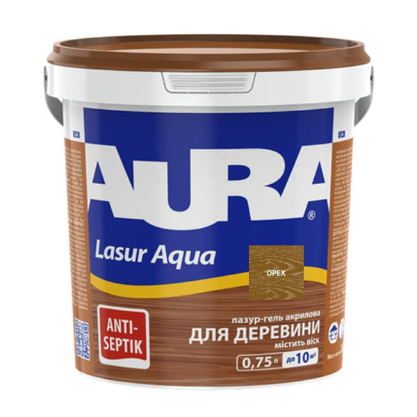 Деревозахисний засіб AURA Lasur Aqua (горіх), 0,75 л