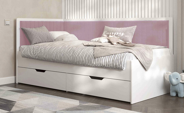 Ліжко Бруклін, односпальне ліжко з шухлядою Brooklyn на ламелях комплект