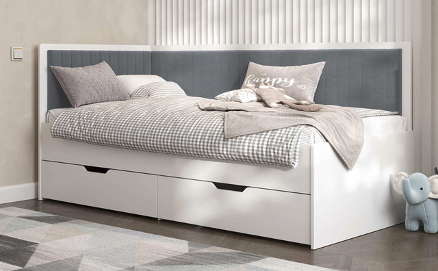 Ліжко Бруклін, односпальне ліжко з шухлядою Brooklyn на ламелях комплект