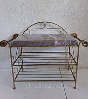 Кований пуф із ручками 80 см