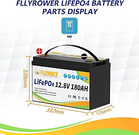 Акумулятор для ДБЖ (UPS) 12В, 180A/ч FlyPower LiFePO4