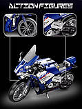 Конструктор дитячий спортивний спортивний гоночний Мотоцикл, синій на 446 деталей, фото 4