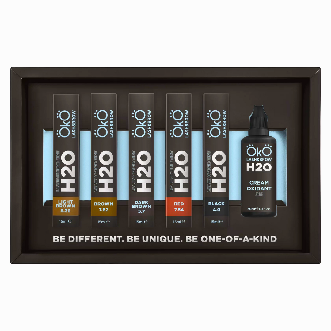 Набір фарби для брів та вій OKO Liquid Hybrid Tint H20 (5шт. + окисник)