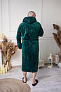 Чоловічий Халат МАХРА ВЕЛСОФТ з каюшоном 2XL-5XL довгий СМАРАГД 1024, фото 5