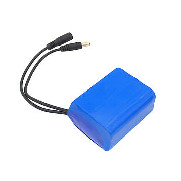 Акумулятор літій-іонний 6000 mAh 12V із вбудованими роз'ємами DC, фото 1