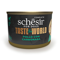 Schesir Taste the World Chicken with Carbonara ШЕЗІР КУРКА З КАРБОНАРОЮ в бульйоні натуральні консерви для собак, банка 150г