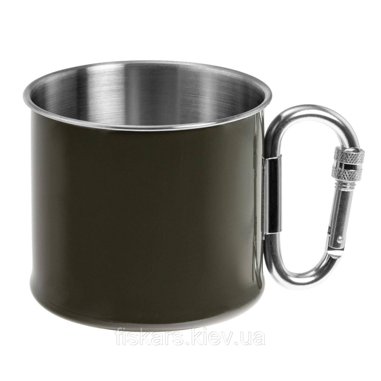Кухоль з карабіном Mil-Tec 500 мл Olive Drab (14608202)