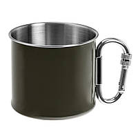 Кухоль з карабіном Mil-Tec 500 мл Olive Drab (14608202)