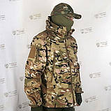 Тактична вітрозахисна водозахисна чоловіча куртка Softshell Shark Skin MultiCam, фото 3