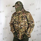 Тактична вітрозахисна водозахисна чоловіча куртка Softshell Shark Skin MultiCam, фото 5