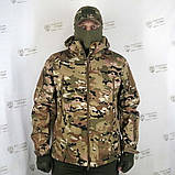 Тактична вітрозахисна водозахисна чоловіча куртка Softshell Shark Skin MultiCam, фото 4
