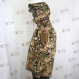 Тактична вітрозахисна водозахисна чоловіча куртка Softshell Shark Skin MultiCam, фото 9